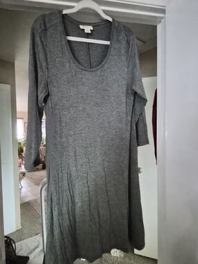Style & Co. Gray Scoop-Neck Midi Dress